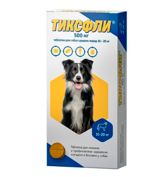 Тиксфли 500 мг (10-20 кг) 1 табл.